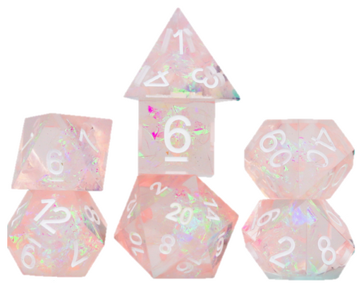 Sirius Dice: Sharp-Edged 7-Die Dice Set - Pink Fairy Dice & Gaming Accessories Sirius Dice