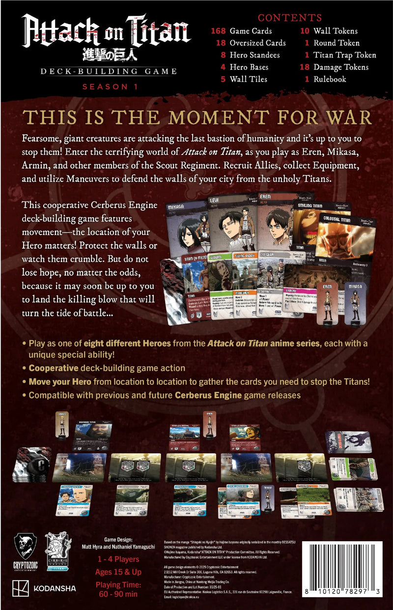 [PREORDER] Attack on Titan - Deck Building Game: Season 1 Board Games Cryptozoic