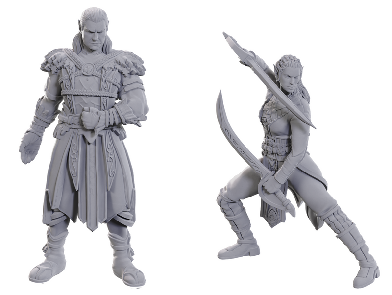 D&D Nolzur's Marvelous Miniatures: Special Edition Baldur's Gate 3: Jaheira & Halsin Unpainted Miniatures WizKids