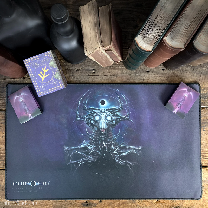 Infinite Black: Premium Stitched-Edge Playmat - "Whisperer in the Web" Playmats Infinite Black