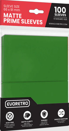 Evoretro: Matte Prime Standard Size Sleeves - Green 100Ct Card Sleeves Evoretro
