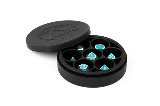 Metallic Dice Games: Round Silicone 7 Dice Case - Black Dice & Gaming Accessories Metallic Dice Games