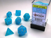 Chessex: 7-Die Set Luminary - Sky/Silver Dice & Gaming Accessories Chessex