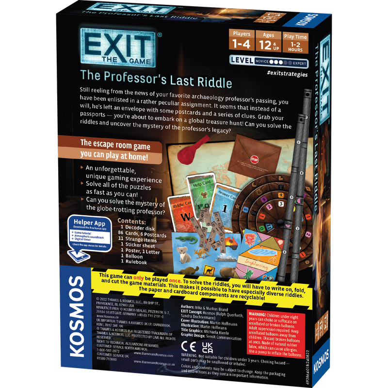 Exit: The Professor's Last Riddle (2023) Board Games Kosmos   
