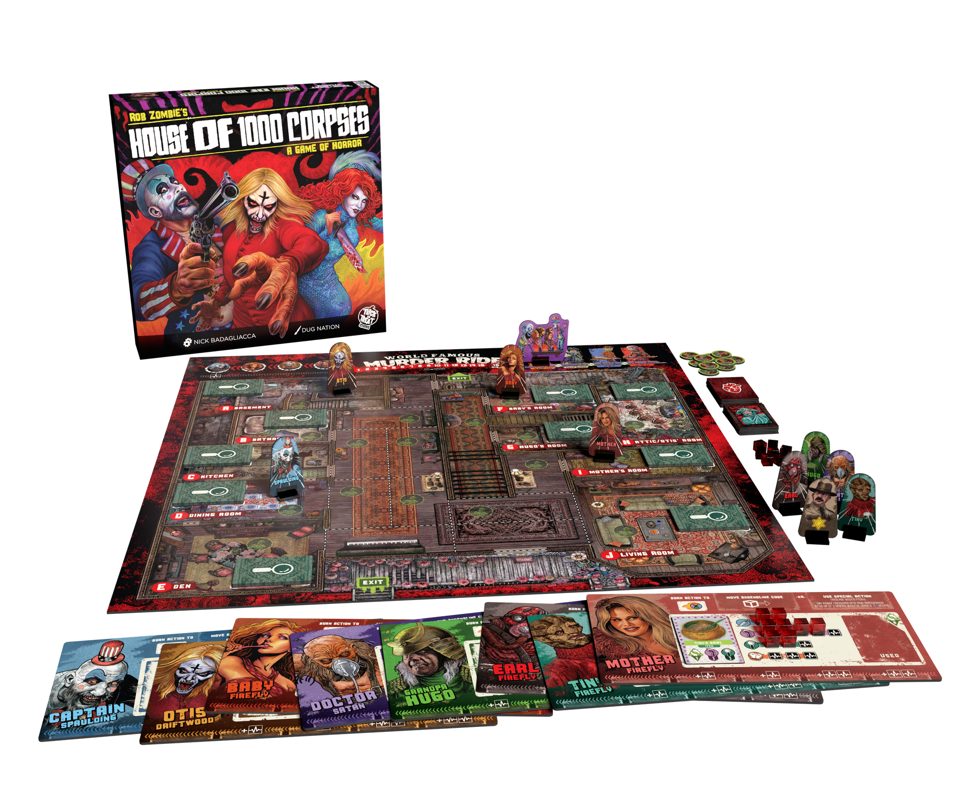 Rob Zombie's House of 1000 Corpses: A Game of Horror Board Games Trick or Treat Studios