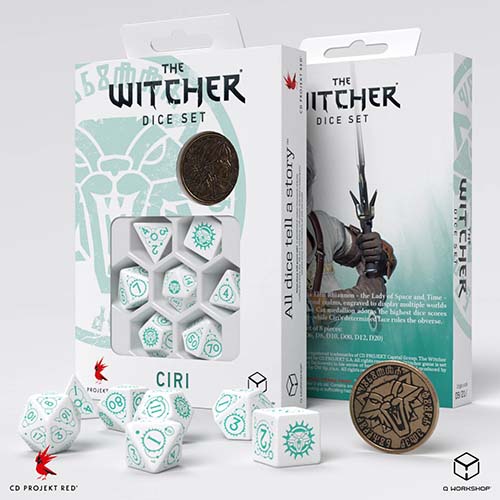 Q-Workshop: The Witcher Ciri 7-Die Set Dice & Gaming Accessories Q Workshop