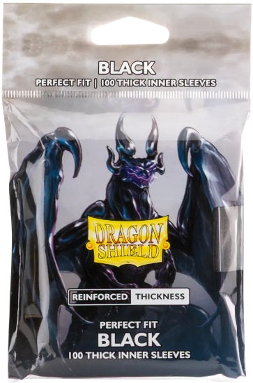 Dragon Shield: Perfect Fit Sleeves - Thick Black 100Ct Card Sleeves Dragon Shield