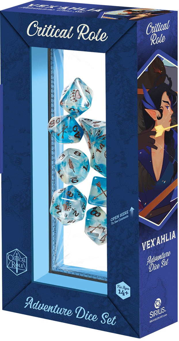 Sirius Dice: 7-Die Adventure Dice Set - "Vex'ahlia" Vox Machina Dice & Gaming Accessories Sirius Dice
