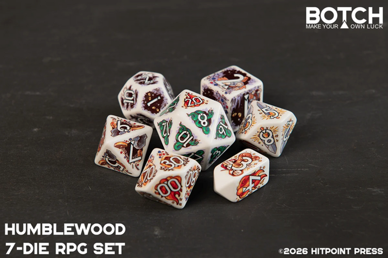 Botch Dice: 7-Die RPG Dice Set - "Humblewood" Dice & Counters Botch Dice