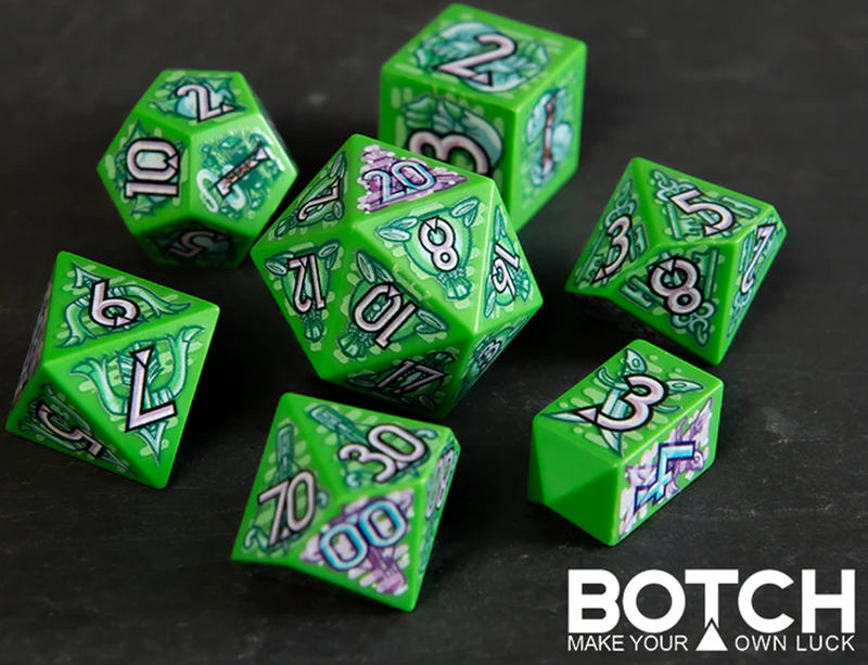 Botch Dice: 7-Die RPG Dice Set - "Stealth Stash" Dice & Counters Botch Dice