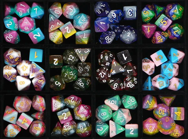 1985 Games: Daniel Quasar Collab Pride Mystery 7-Die Dice Set w/Pin