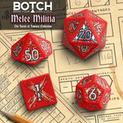Botch Dice: 7-Die RPG Dice Set - "Melee Militia" Dice & Counters Botch Dice