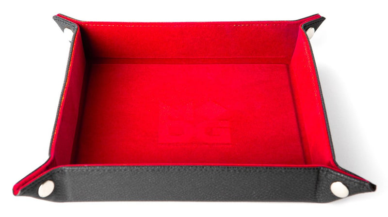 FanRoll: Fold Up Dice Tray - Red Velvet w/PU Leather Dice & Gaming Accessories Metallic Dice Games
