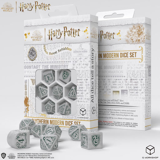Q-Workshop: Slytherin White/Green 7-Die Set Dice & Gaming Accessories Q Workshop