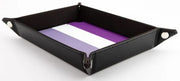 FanRoll: Fold Up Dice Tray - Gaymers Pride Asexual Flag Velvet w/PU Leather Dice & Gaming Accessories Metallic Dice Games