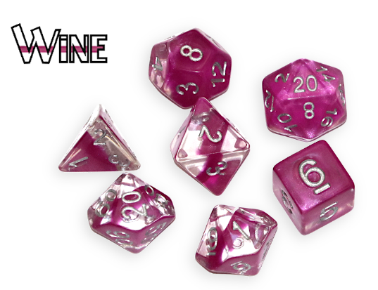 Gate Keeper Games: "Wine” Neutron Dice 7-Die Set Dice & Gaming Accessories Gate Keeper Games