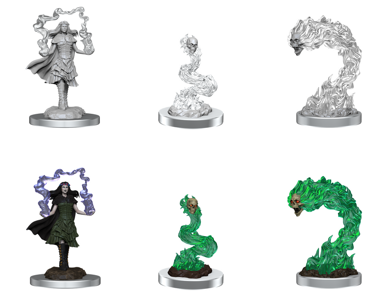 D&D Nolzur's Marvelous Miniatures: W21 Dark Spellcaster & Flameskulls Unpainted Miniatures WizKids