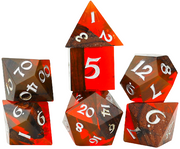 Sirius Dice: Wood & Resin Sharp-Edged 7-Die Dice Set - Crimson Grove Dice & Gaming Accessories Sirius Dice