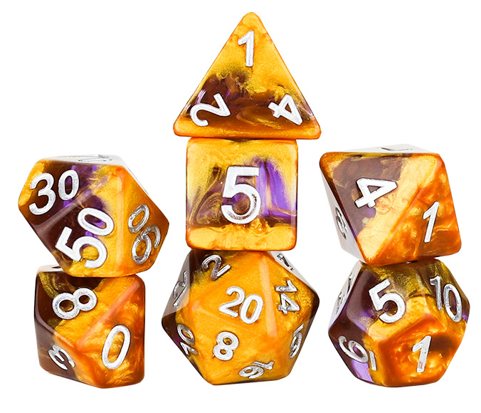 Sirius Dice: 7-Die Dice Set - Amethyst Geode Dice & Gaming Accessories Sirius Dice
