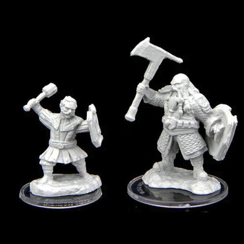 Critical Role Unpainted Miniatures: W2 Kymal Militia Brawler & Jorenn Militia Holy Axeman Unpainted Miniatures WizKids