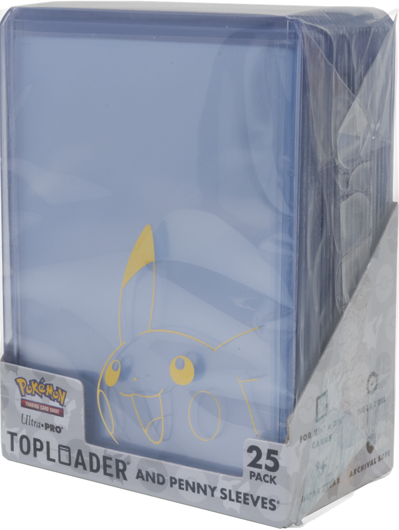 Ultra Pro: Toploader & Clear Sleeves Combo - "Pikachu" Pokémon 25Ct (Limit 10) Card Sleeves Ultra Pro