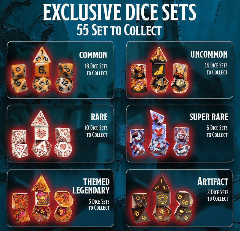 Sirius Dice: D&D Castle Ravenloft - Mystery Bag 7-Die RPG Set w/Coin & Dice Bag Dice & Gaming Accessories Sirius Dice