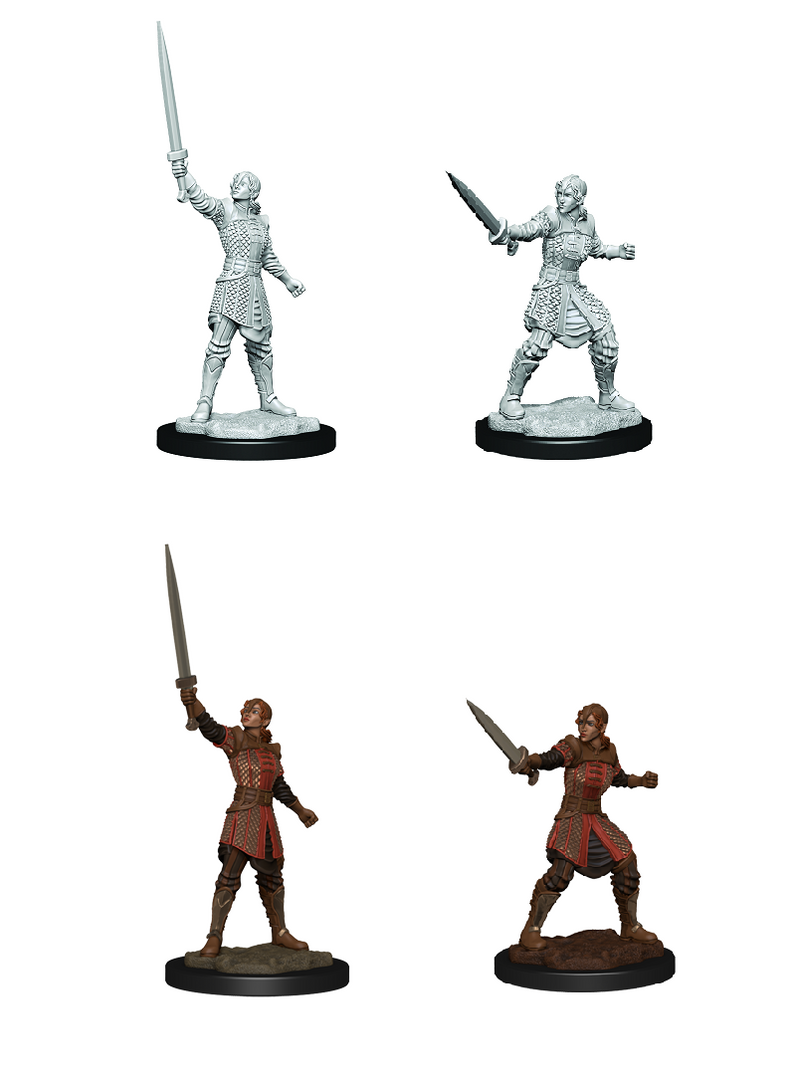 Critical Role Unpainted Miniatures: W1 Human Dwendalian Empire Fighter (Female) Unpainted Miniatures WizKids