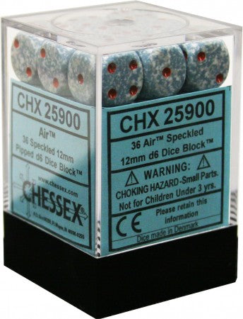 Chessex: Air Speckled 36Ct D6 Dice Set 12mm Dice & Gaming Accessories Chessex