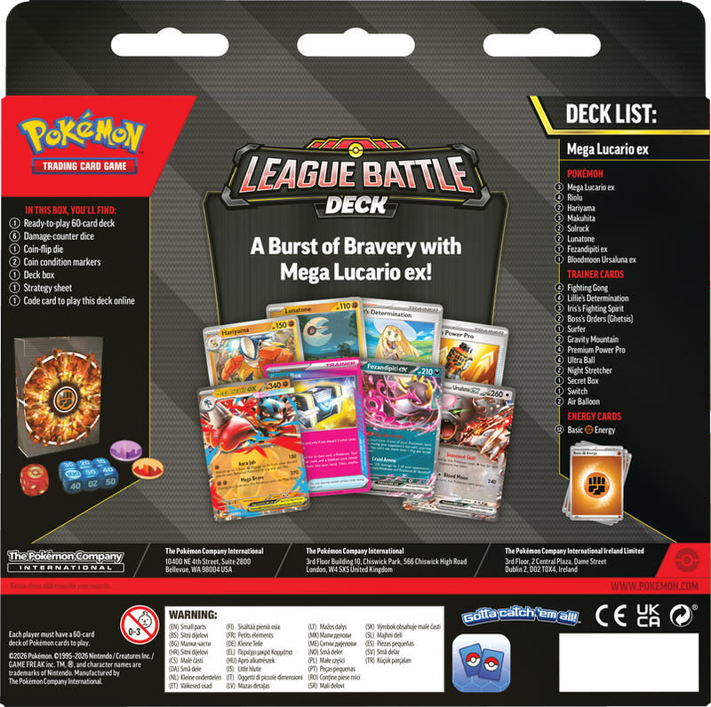 Pokémon: League Battle Deck - Mega Lucario ex Pokemon Sealed Pokémon