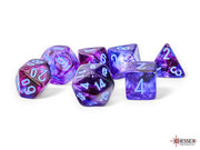 Chessex: Mega-Hedral 7 Die Dice Set Luminary Nebula - Nocturnal/Blue (20mm) Dice & Gaming Accessories Chessex