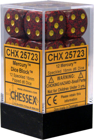 Chessex: 12Ct D6 Dice Set Speckled - Mercury (16mm) Dice & Gaming Accessories Chessex