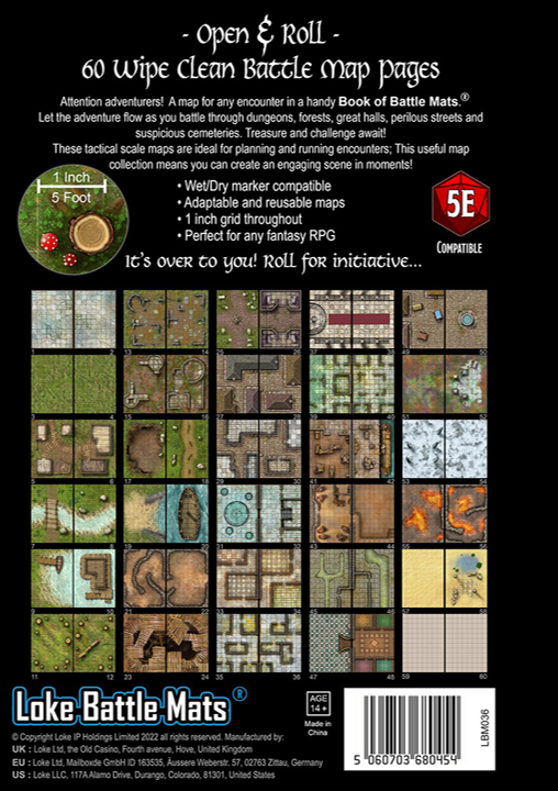 Big Book Of Battle Mats: Revised Tabletop RPGs Loke Mats