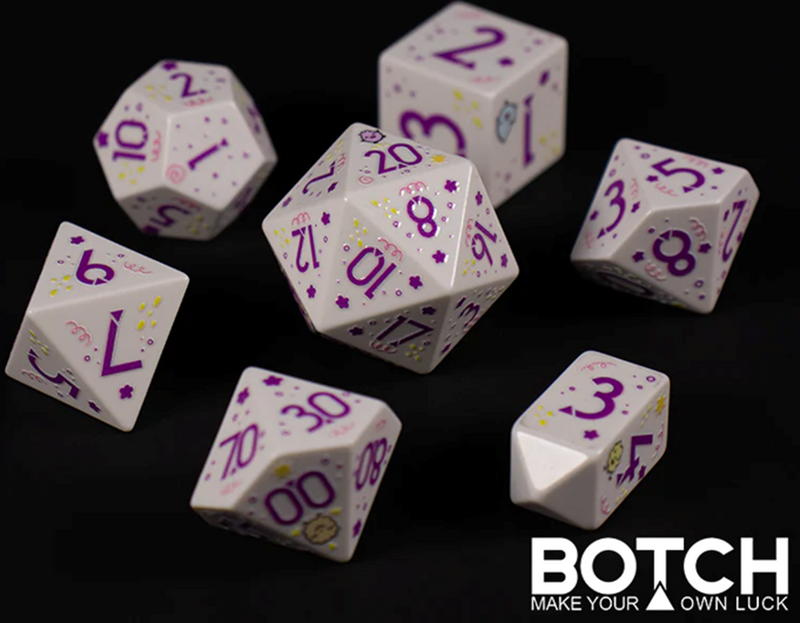 Botch Dice: 7-Die RPG Dice Set - "Whimsical Pals" Dice & Counters Botch Dice
