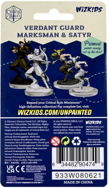 Critical Role Unpainted Miniatures: W2 Verdant Guard Marksman & Satyr Unpainted Miniatures WizKids