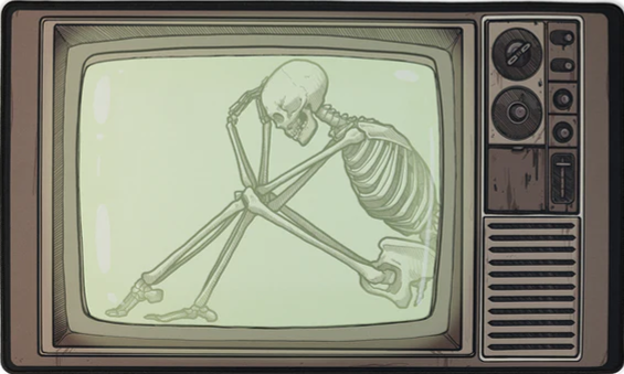 1985 Games: Stitched Playmat - "Skelly Telly" Playmats 1985 Games