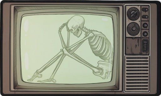 1985 Games: Stitched Playmat - "Skelly Telly" Playmats 1985 Games