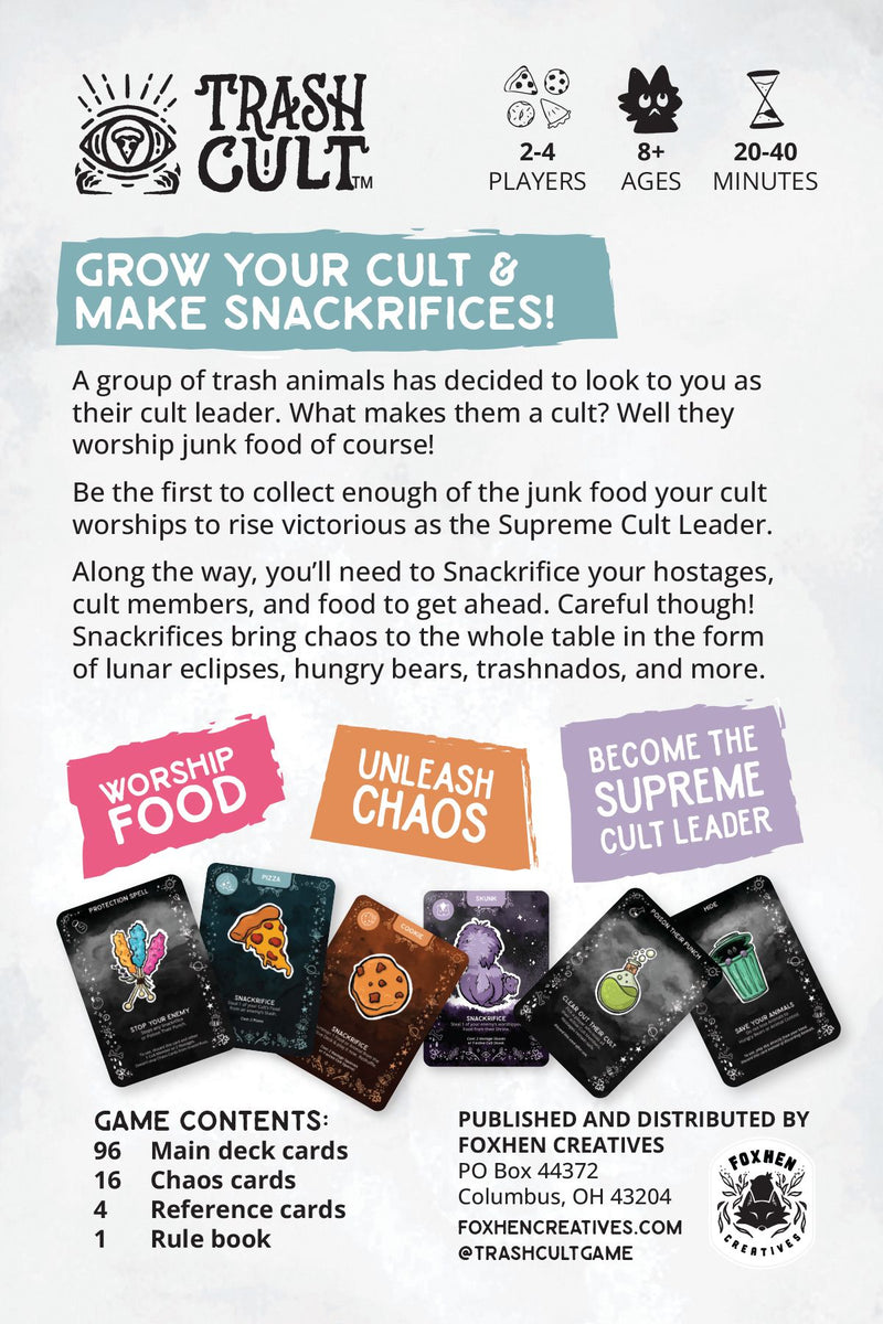 Trash Cult Board Games FoxHen Creatives