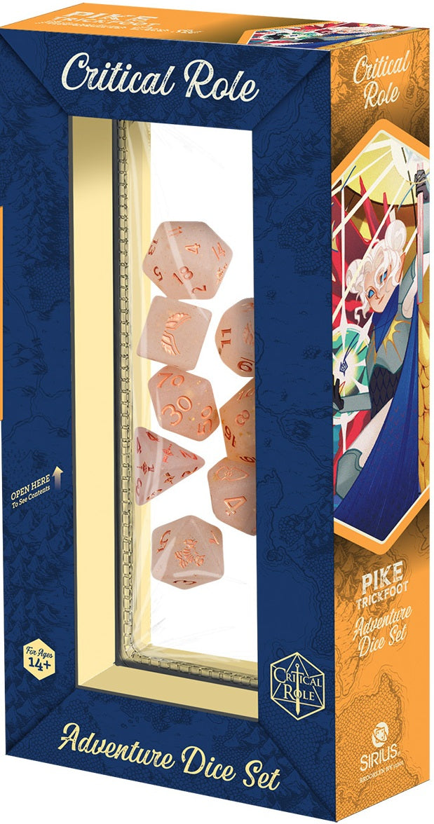Sirius Dice: 7-Die Adventure Dice Set - "Pike Trickfoot" Vox Machina Dice & Gaming Accessories Sirius Dice