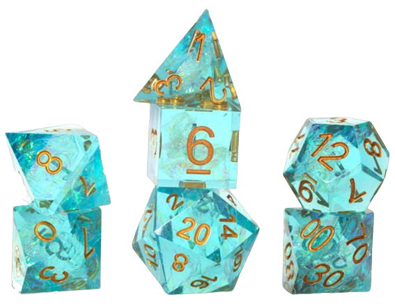Sirius Dice: Sharp-Edged 7-Die Dice Set - Aqua Fairy Dice & Gaming Accessories Sirius Dice