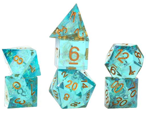 Sirius Dice: Sharp-Edged 7-Die Dice Set - Aqua Fairy Dice & Gaming Accessories Sirius Dice