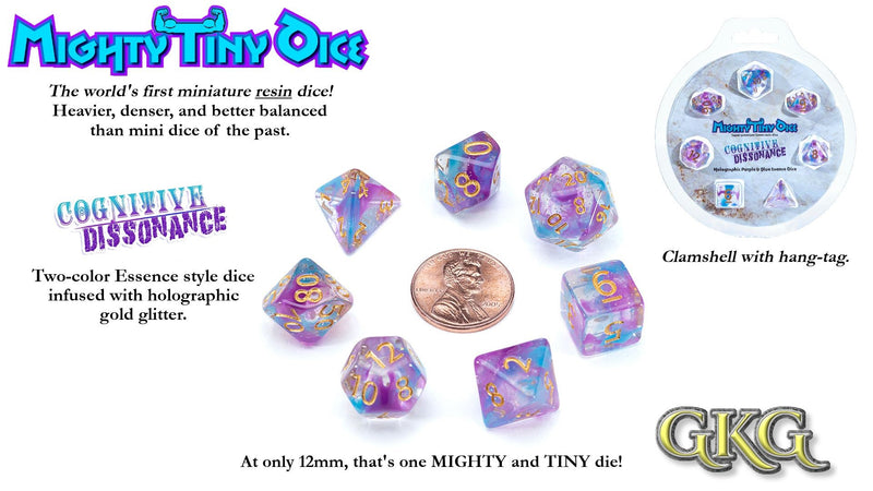 Mighty Tiny Dice: "Cognitive Dissonance" 7-Die Dice Set 12mm