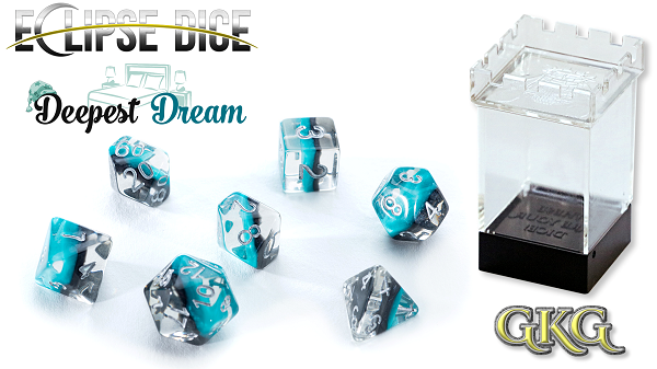 Gate Keeper Games: "Eclipse Dice" Deepest Dream Dice 7-Die Set Dice & Gaming Accessories Gate Keeper Games