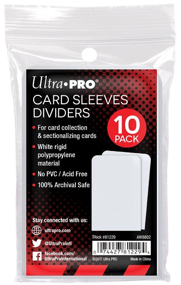 Ultra Pro: Card Sleeve Dividers 10Ct Card Sleeves Ultra Pro