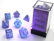 Chessex: 7-Die Set Luminary Borealis - Purple/White Dice & Gaming Accessories Chessex