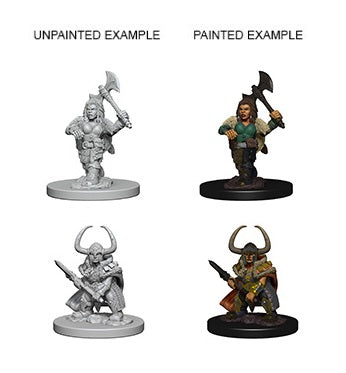 D&D Nolzur's Marvelous Miniatures: W4 Dwarf Female Barbarian Unpainted Miniatures WizKids