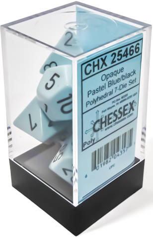 Chessex: Pastel Blue/Black Opaque 7-Die Set