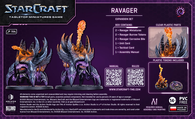 [PREORDER] StarCraft: Tabletop Miniatures Game - Zerg Ravagers StarCraft: Tabletop Miniatures Game Archon Studio