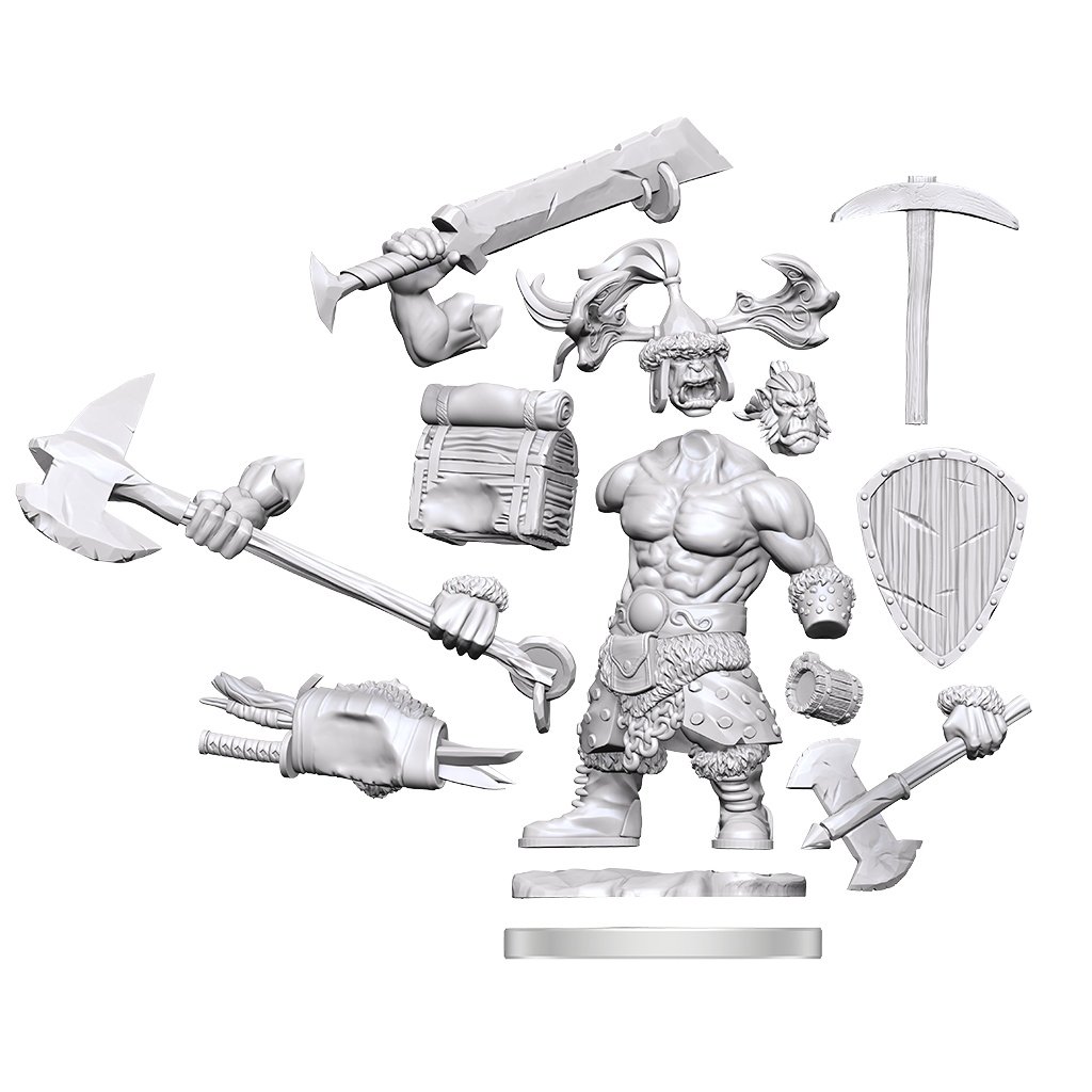 D&D Frameworks: W1 Orc Barbarian Male RPG Miniatures WizKids