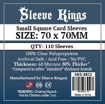 Sleeve Kings: Square Sleeves 70mm x 70mm 110Ct Card Sleeves Sleeve Kings