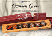 Sirius Dice: Wood & Resin Sharp-Edged 7-Die Dice Set - Crimson Grove Dice & Gaming Accessories Sirius Dice